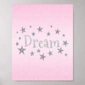 Dream Light Pink met Silver Glitter Poster (Voorkant)
