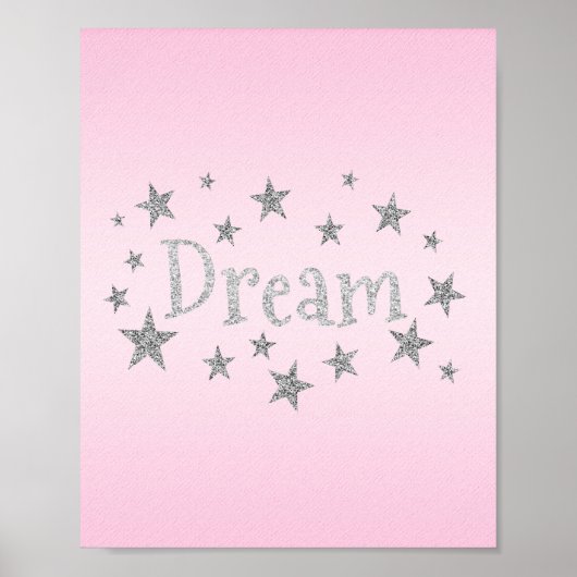 Dream Light Pink met Silver Glitter Poster (Voorkant)