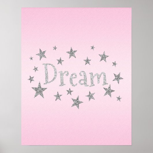 Dream Light Pink met Silver Glitter Poster (Voorkant)