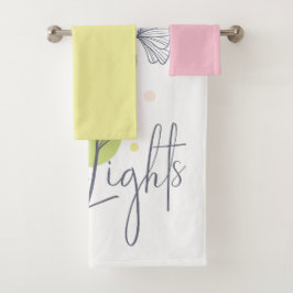Dream Lights Bloemen pastel kleuren Bad Handdoek