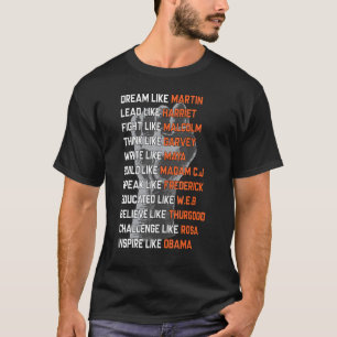 Dream Like Martin Black Geschiedenis Black Power T T-shirt