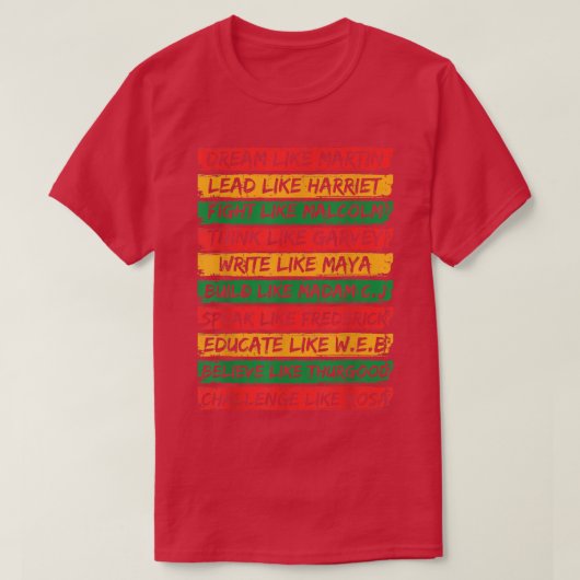 Dream Like Martin Black History T-shirt (Design voorkant)