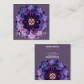 Dream Lotus Meditation Mandala Vierkante Visitekaartje (Voorkant / Achterkant)