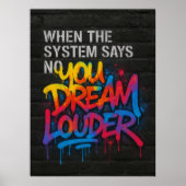 Dream Louder, Graffiti Style Motivation Poster (Voorkant)