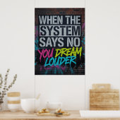 Dream Louder, Motivational Quote Urban Graffiti Poster (Keuken)