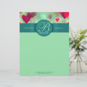 Dream Love he (Arts) Monogram Letterhead Gepersonaliseerd Briefhoofd (Staand voorkant)