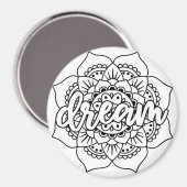 Dream Mandala Black & White Magneet (Voorkant / Achterkant)