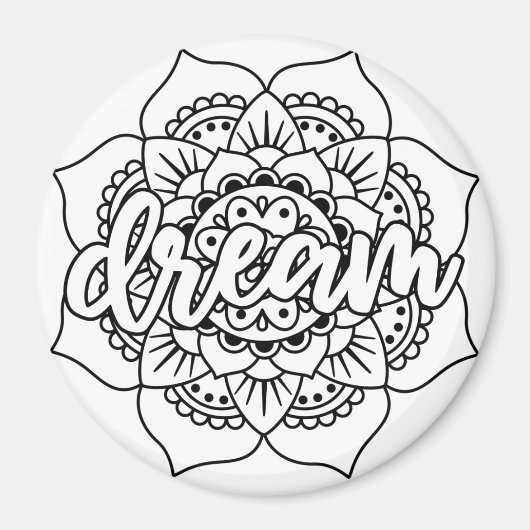 Dream Mandala Black & White Magneet (Voorkant)