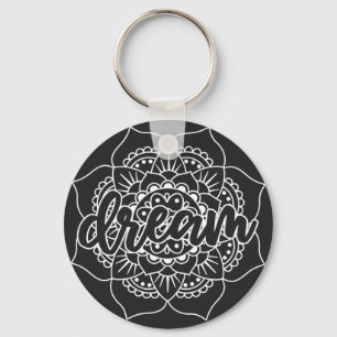 Dream Mandala in White Sleutelhanger