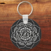 Dream Mandala in White Sleutelhanger (Voorkant)