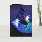 Dream Masquerade Blue Afstuderen Kaart (Achterkant)
