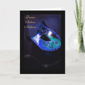 Dream Masquerade Blue Afstuderen Kaart (Voorkant)