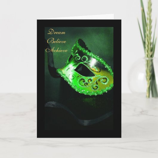 Dream Masquerade Groene Afstuderen Kaart (Voorkant)