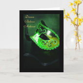 Dream Masquerade Groene Afstuderen Kaart (Gele Bloem)