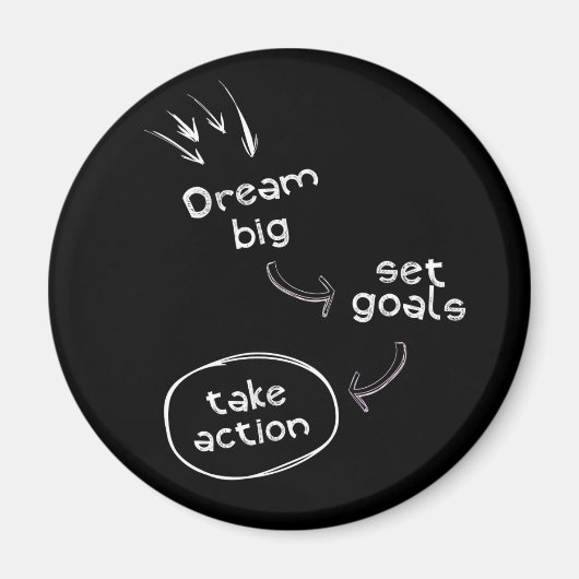 Dream met groot doel actie motivatie citaat magneet (Voorkant)