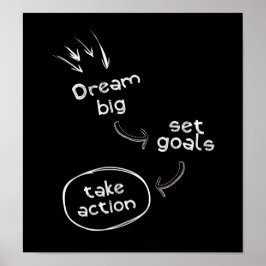 Dream met groot doel actie motivatie citaat poster