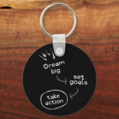Dream met groot doel actie motivatie citaat sleutelhanger (Voorkant)