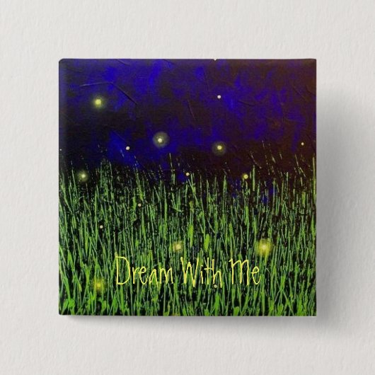 Dream met mijn pop vierkante button 5,1 cm (Voorkant)