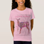 Dream met Vertrouwen Deer en Flowers T-Shirt (Voorkant)