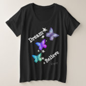 Dream N Butterflies Grote Maat T-shirt (Design voorkant)
