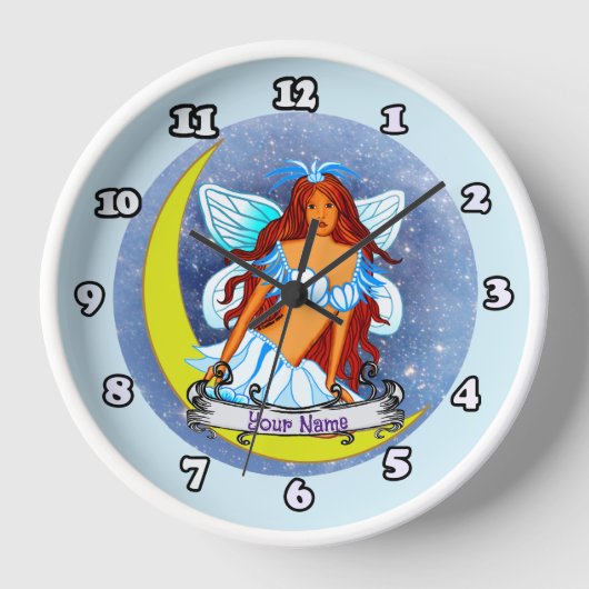 Dream Night Moon feeënklok Ronde Klok (Voorkant)