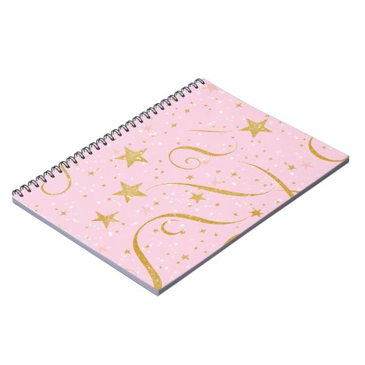 Dream Notes – Pink & Gold Star Notitieboek (Linkerzijde)