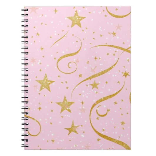 Dream Notes – Pink & Gold Star Notitieboek (Voorkant)