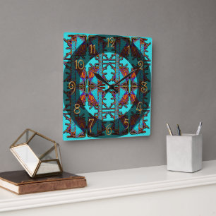 Dream of Butterflies Emblem Vierkante Klok