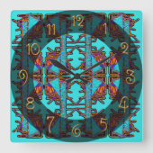 Dream of Butterflies Emblem Vierkante Klok (Voorkant)