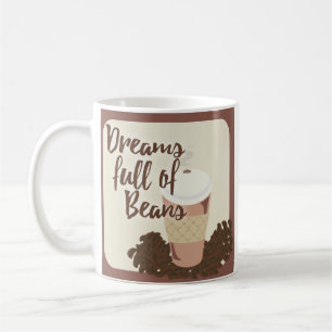 Dream of Coffee Beans Cute Java Illustration Koffiemok