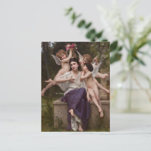 Dream of Spring, Rêve de Printemps van Bouguereau Briefkaart (Staand voorkant)
