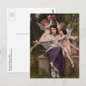 Dream of Spring, Rêve de Printemps van Bouguereau Briefkaart (Voorkant / Achterkant)