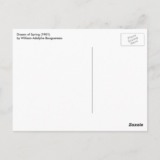 Dream of Spring, Rêve de Printemps van Bouguereau Briefkaart (Achterkant)