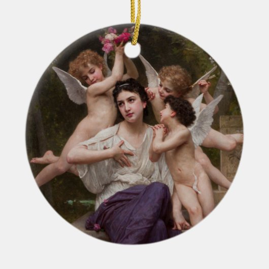 Dream of Spring, Rêve de Printemps van Bouguereau Keramisch Ornament (Voorkant)