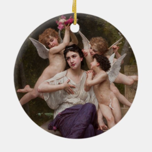 Dream of Spring, Rêve de Printemps van Bouguereau Keramisch Ornament (Achterkant)