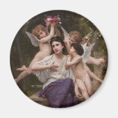 Dream of Spring, Rêve de Printemps van Bouguereau Magneet (Voorkant)