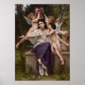 Dream of Spring, Rêve de Printemps van Bouguereau Poster (Voorkant)