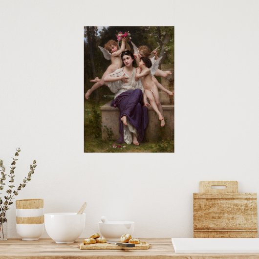 Dream of Spring, Rêve de Printemps van Bouguereau Poster (Keuken)