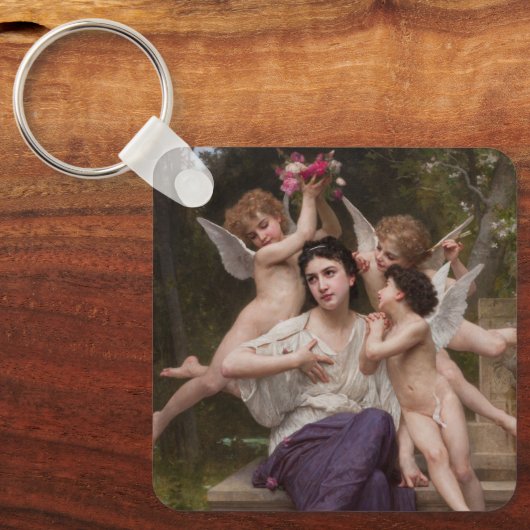 Dream of Spring, Rêve de Printemps van Bouguereau Sleutelhanger (Voorkant)