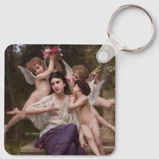 Dream of Spring, Rêve de Printemps van Bouguereau Sleutelhanger (Achterkant)