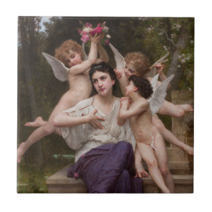 Dream of Spring, Rêve de Printemps van Bouguereau Tegeltje