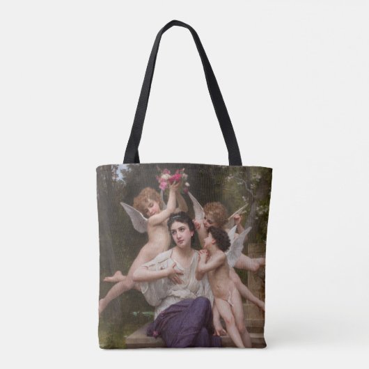 Dream of Spring, Rêve de Printemps van Bouguereau Tote Bag (Achterkant)