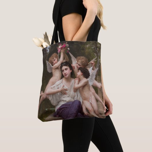 Dream of Spring, Rêve de Printemps van Bouguereau Tote Bag (Dichtbij)