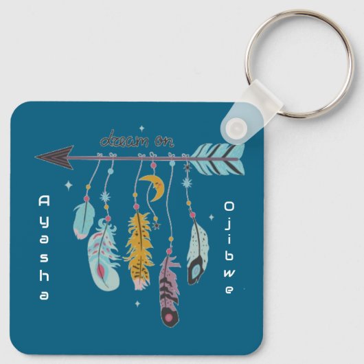 Dream On Boho Tribal Native Custom Tribe/Name Sleutelhanger (Achterkant)