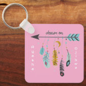 Dream On Boho Tribal Native Custom Tribe/Name Sleutelhanger (Voorkant)