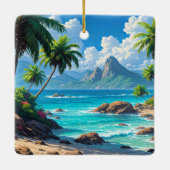 Dream On, Tropical Paradise, Keramisch Ornament (Achterkant)