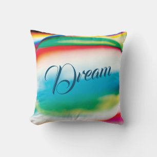 "Dream" op pasteel Waterverf-achtig abstract desig Kussen