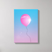 Dream op Quote Pink ballon in sky inspirerend Canvas Afdruk (Voorkant)