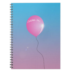 Dream op Quote Pink ballon in sky inspirerend Notitieboek