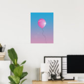 Dream op Quote Pink ballon in sky inspirerend Poster (Thuiskantoor)